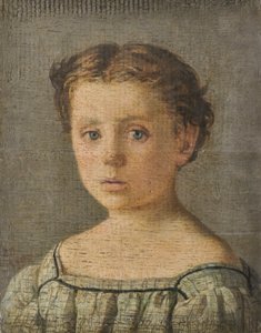 Portret dziecka, ok. 1864-65 (olej na płycie) autorstwa Silvestro Lega