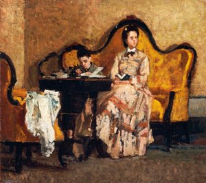 Praca domowa, Silvestro Lega (1826-1895) autorstwa Silvestro Lega