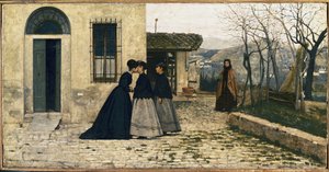 Wizyta (olej na płótnie) autorstwa Silvestro Lega