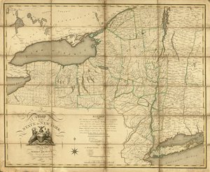 Mapa stanu Nowy Jork. LOC 74696138 autorstwa Simeon De Witt