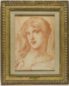 Głowa, ok. 1880 (czerwona kreda na cienkim papierze) autorstwa Simeon Solomon