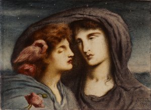 Noc spoglądająca na śpiące ukochane dziecko (II) autorstwa Simeon Solomon