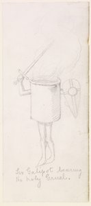 Sir Galipot niosący święty Kleik, ok. 1855-59 (ołówek na papierze) autorstwa Simeon Solomon