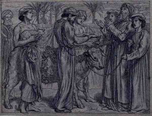 Pierwsza ofiara Aarona (pióro i atrament) autorstwa Simeon Solomon