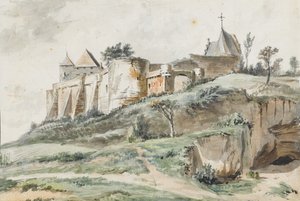 Widok zamku Keizersberg, Leuven, 1782