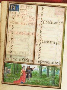 Folio z miniaturowej Księgi Godzin, korzystanie z Rzymu, Brugia autorstwa Simon Bening