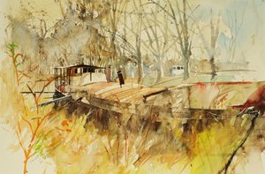 Canal du Midi, 2000 (akwarela autorstwa Simon Fletcher