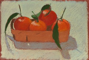 Świąteczne mandarynki, 2015 (pastel na papierze) autorstwa Simon Fletcher