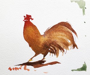 Cockrel 2, 2020 (praca na papierze) autorstwa Simon Fletcher