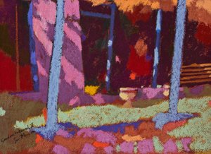 Przerwa w ogrodzie (pastel na papierze) autorstwa Simon Fletcher
