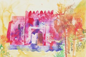 Ściany Jabreen, Oman, 2005 (akwarela) autorstwa Simon Fletcher