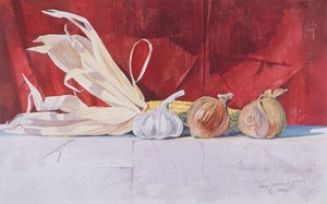 Kukurydza, cebula i czosnek autorstwa Simon Fletcher