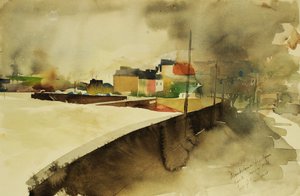 Port Monkstown, Cork, 2003 (akwarela) autorstwa Simon Fletcher