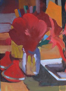 Marokańska czerwień, 2014 (olej na płycie) autorstwa Simon Fletcher