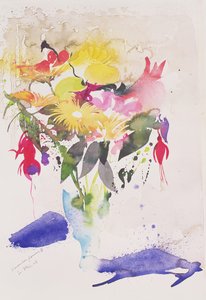 Listopadowe kwiaty II, 2002 (akwarela)