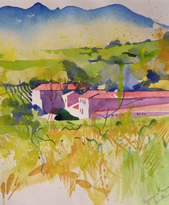 Paysage a Coujan, 2004 (akwarela) autorstwa Simon Fletcher