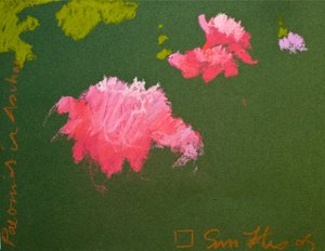 Piwonie w Aschau (pastel na papierze)