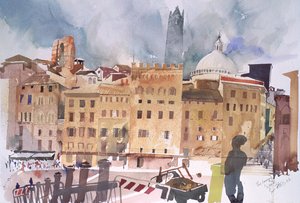Campo, Siena, 2002 (akwarela na papierze)