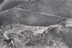 The High Road, 2001 (pastel i mieszane media na papierze) autorstwa Simon Fletcher
