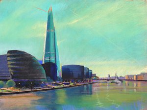 The Shard z Tower Bridge, 2015 (pastel)