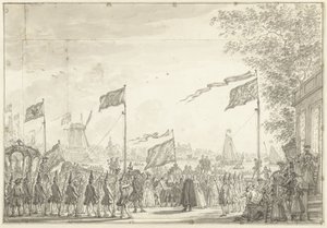 Pożegnanie Willema V i jego żony na Buitenamstel, 1768