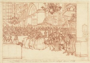 Chrzest księcia Wilhelma V, 1748 Chrzest księcia Willema de Vyfde 11 kwietnia anno 1748 (tytuł na obiekcie) autorstwa Simon Fokke