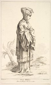 Dona Mitilena, z Kolekcji różnych postaci obcych Wymyślone przez F. Bouche..., XVIII wiek. autorstwa Simon Francois Ravenet