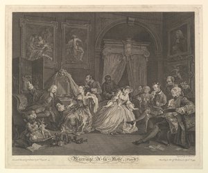 Małżeństwo A-la-Mode, Tablica IV, 1 kwietnia 1745. autorstwa Simon Francois Ravenet