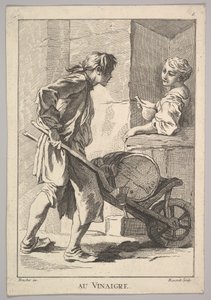 Rewers octu Au Vinaigre z Le Cris de Paris The Cries of Paris..., XVIII wiek. autorstwa Simon Francois Ravenet
