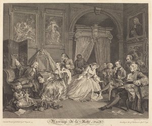 Małżeństwo a la Mode: pl.4 autorstwa Simon Francois Ravenet I after William Hogarth