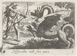 Herkules zabija smoka Ladona autorstwa Simon Frisius
