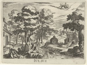 Lipiec Juliusz (tytuł na obiekcie) Dwanaście miesięcy (tytuł serii) autorstwa Simon Frisius