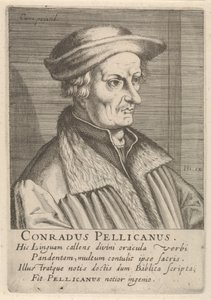 Portret Conrada Pellicana autorstwa Simon Frisius