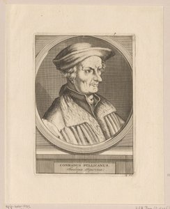 Portret Conrada Pellicana autorstwa Simon Frisius