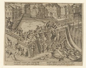 Hiszpańska furia: mieszkańcy uciekają do rzeki Scheldt, 1576 r.