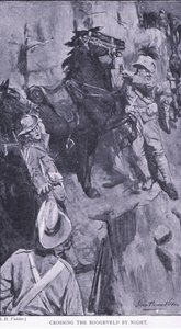 Przekraczając Roggeveld nocą, z książki After Pretoria: The Guerilla War wydanej przez Harmsworth Brothers Limited, 1901 autorstwa Simon Harmon Vedder