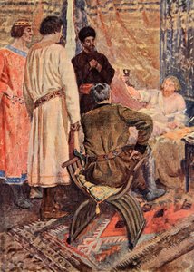 Ryszard Lwie Serce podniósł się w łożu i wziął do ręki kielich, ilustracja do 