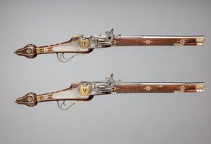 Para pistoletów z blokadą kołową dla ochroniarza księcia-elektora Saksonii, Niemcy, c1610 autorstwa Simon Helbig
