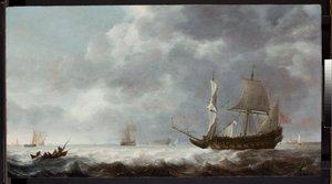 Kawałek morza, bryza w pobliżu portu holenderskiego, ok. 1640
