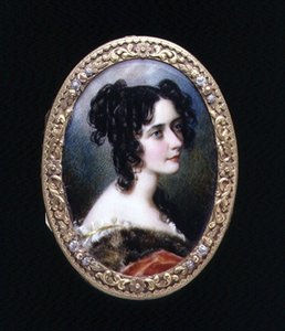 Miniatura portretowa Georginy Karoliny, Lady Astley, ok. 1827 (akwarela na kości słoniowej)