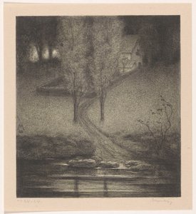 Topole nad strumieniem autorstwa Simon Moulijn (signed by artist)