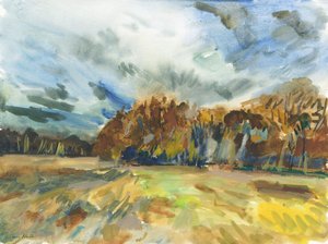 Richmond Park, 2018 (akwarela na papierze) autorstwa Simon Neville