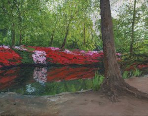 Still Pond, Richmond Park, 2013 (akryl na płótnie)