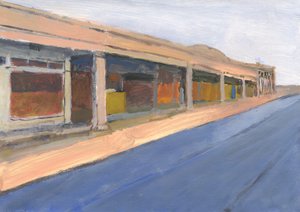 Strip mall 6, 2023 (akryl na papierze)