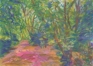 Leśna ścieżka nr 29, 2024 (pastel na papierze)