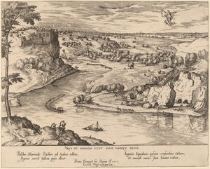 Krajobraz rzeczny z Merkurym i Psyche autorstwa Simon Novellanus after Pieter Bruegel the Elder