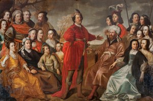 Tak zwany portret rodziny Gröning, ok. 1663 r. (olej na płótnie) autorstwa Simon Peter Tilemann