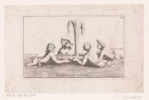 Fonteinsculptuur van tritonen en naïaden Tritons et Nayades. (title on object) Recueil des statues, groupes, fontaines, termes, vases, et autres magnifiques ornemens du chateau & parc de Versailles (series title)   1356564   pl       polish Successfully Tr