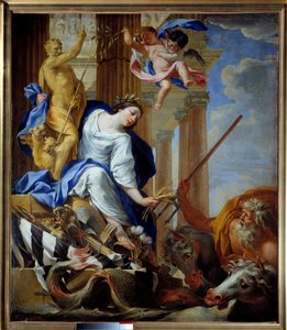 Alegoria dobrodziejstw pokoju Malarstwo Simon Vouet (1590-1649) 1645 Cherbourg, Musee Thomas Henry autorstwa Simon Vouet
