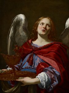 Aniołowie z atrybutami Męki Pańskiej: Anioł trzymający naczynie i ręcznik do umycia rąk Poncjusza Piłata autorstwa Simon Vouet